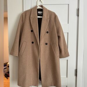 Mango Wool Blend Coat Tan